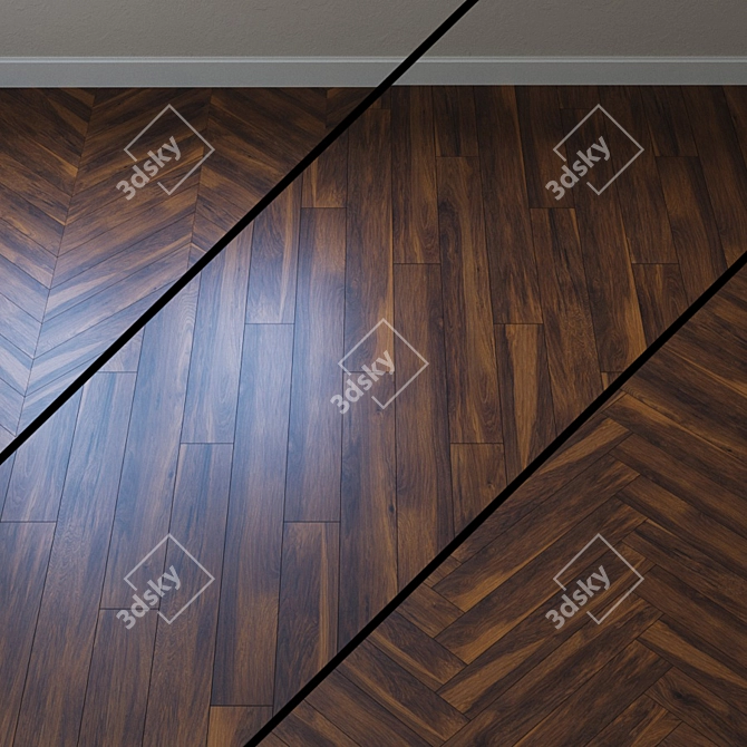 Vintage Classic Pecan Red River Parquet 3D model image 1