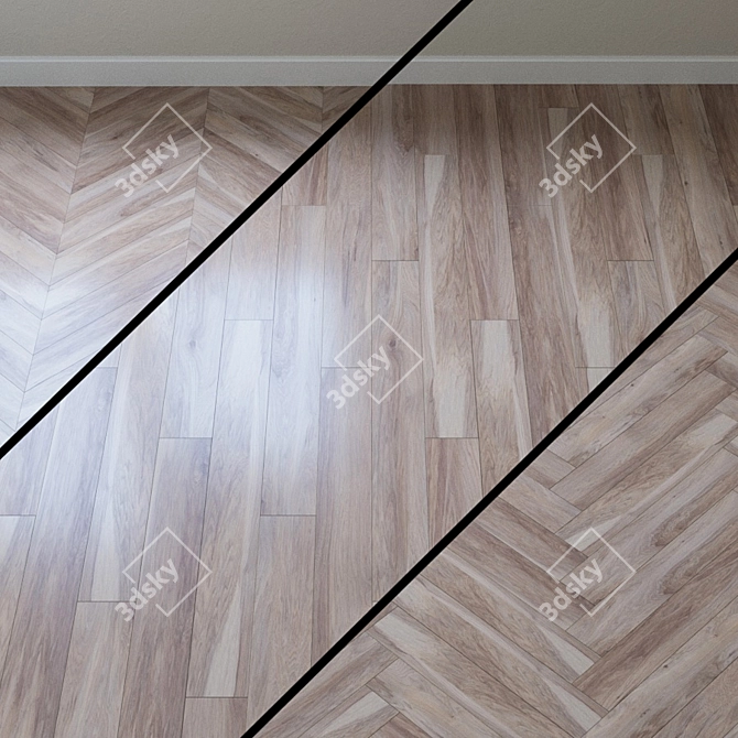 Vintage Pecan Oak Parquet 3D model image 1