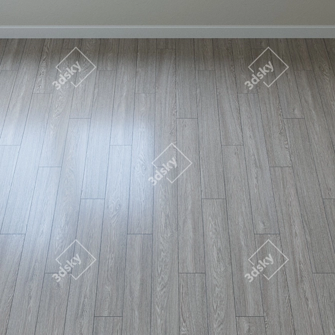 Vintage White Lacquered Pecan Parquet 3D model image 2