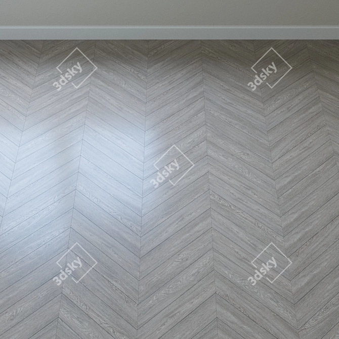 Vintage White Lacquered Pecan Parquet 3D model image 3