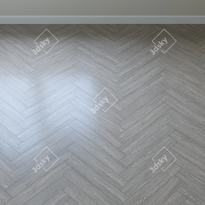 Vintage White Lacquered Pecan Parquet 3D model image 4