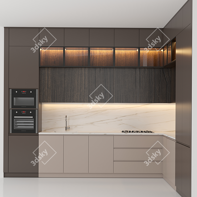 Sleek 2015 Kitchen: Modern, V-Ray & Corona 3D model image 2