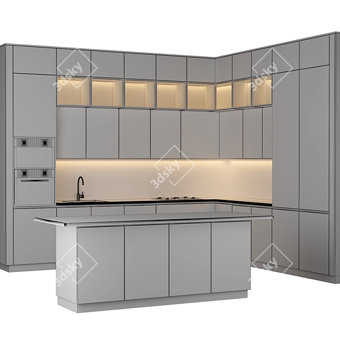 Sleek 2015 Kitchen: Modern, V-Ray & Corona 3D model image 4