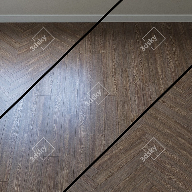 Vintage Classic Bourbon Oak Parquet 3D model image 1