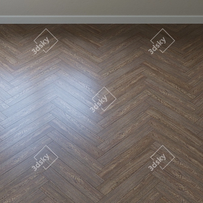 Vintage Classic Bourbon Oak Parquet 3D model image 3