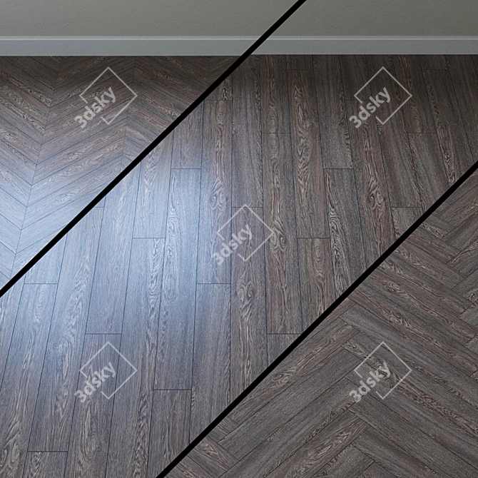 Vintage Beachcomber Oak Parquet 3D model image 1