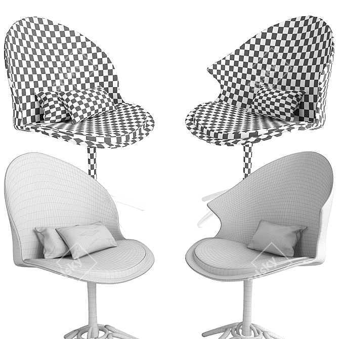 Versatile Modern Armchair. 3D model image 4