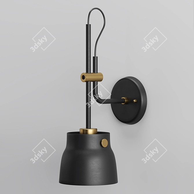 Industrial Adjustable Height Wall Sconce 3D model image 1