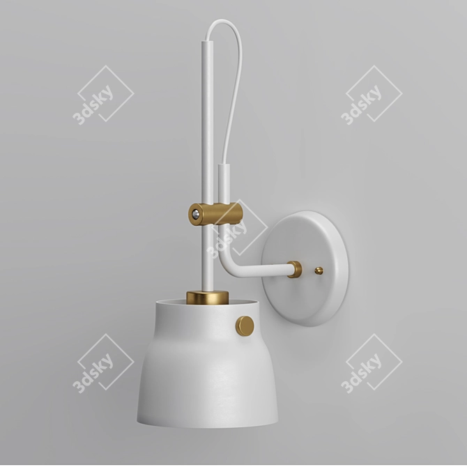 Industrial Adjustable Height Wall Sconce 3D model image 2