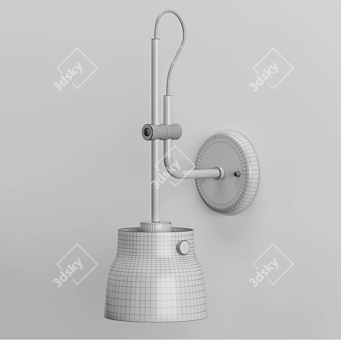 Industrial Adjustable Height Wall Sconce 3D model image 3