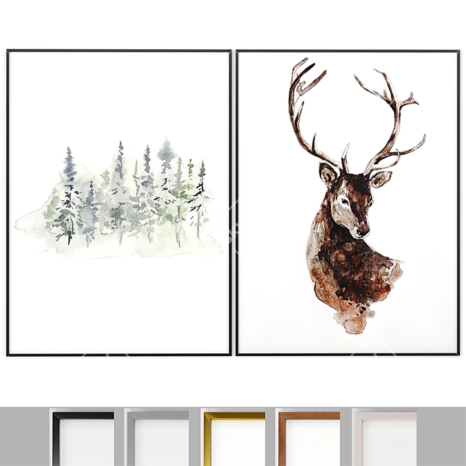 Christmas Framed Art - 5 Modern Designs 3D model image 1