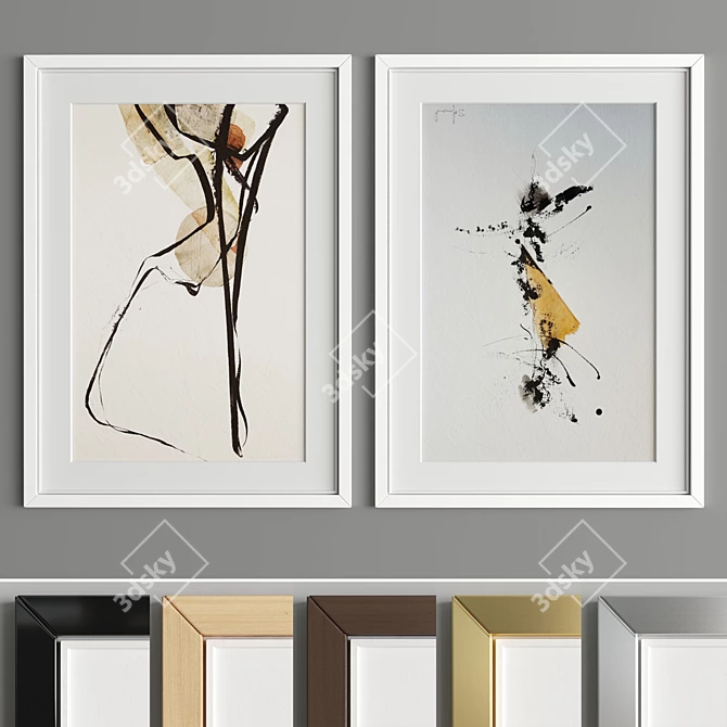 Versatile Art Frame A07 - Wood & Metal - 50x70 cm 3D model image 2