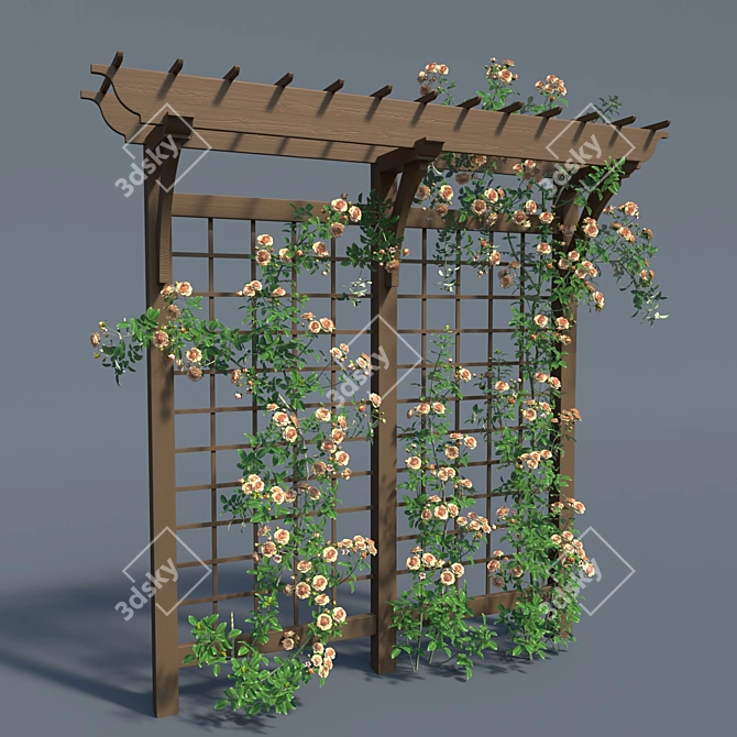 Pergola No. 1. Climbing Rose

 Elegant Pergola with Beautiful Climbing Roses 3D model image 4