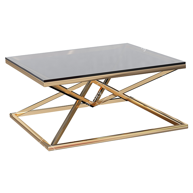 Golden Elegance: Eichholtz Glass Coffee Table 3D model image 3