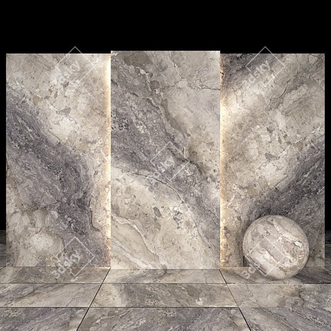 Mocha Marble Texture Slabs & Tiles 3D model image 1