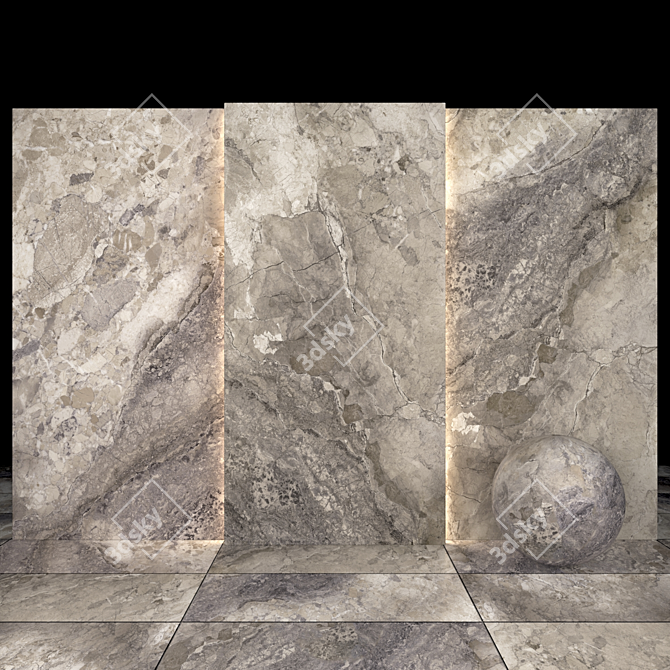 Mocha Marble Texture Slabs & Tiles 3D model image 3