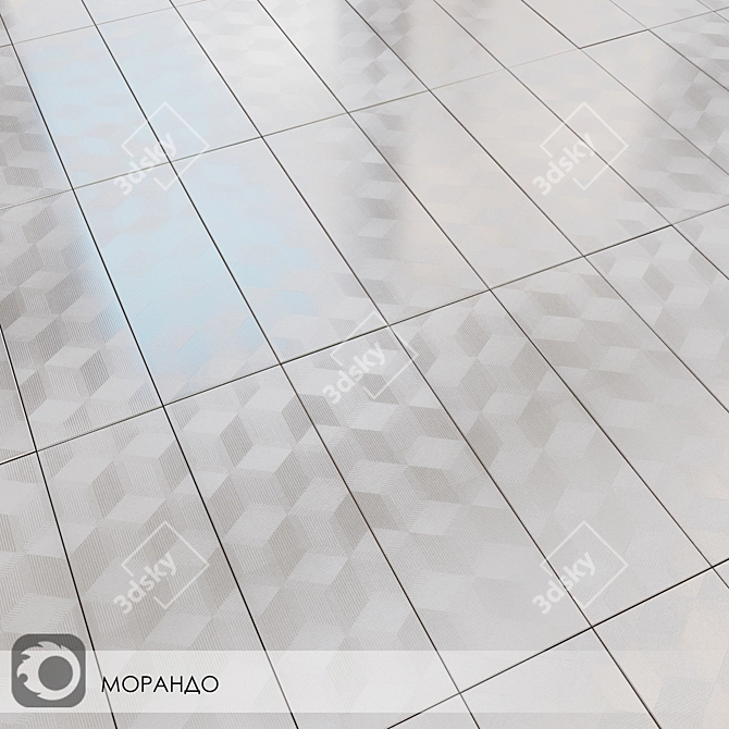 Morando Dark Grey Stone-Look Ceramic Tile 3D model image 2