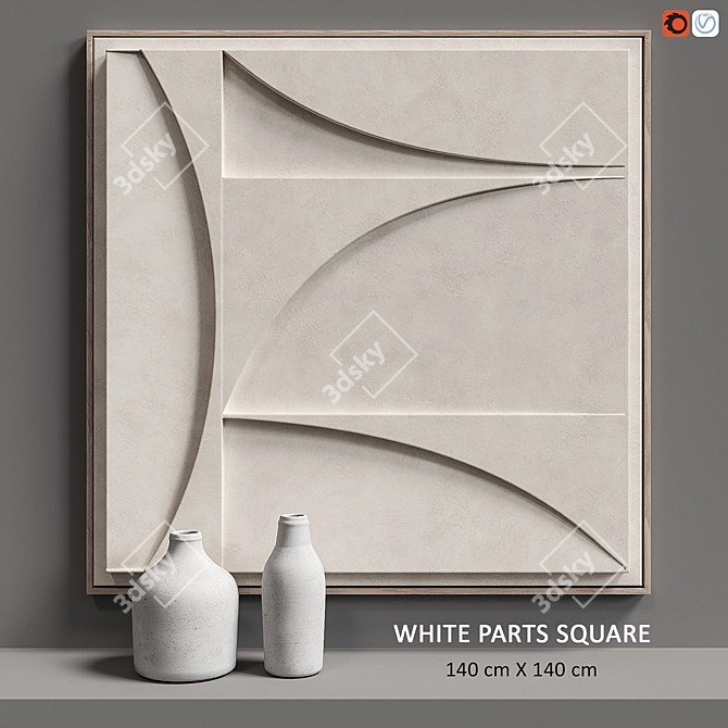 Relief Shadows Art Square 3D model image 1