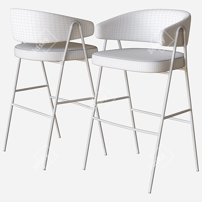 Chic Chia Bar Stool: Parla Design 3D model image 3