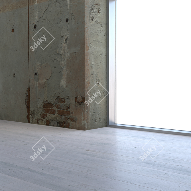 Vintage Plaster Wall Texture 3D model image 3