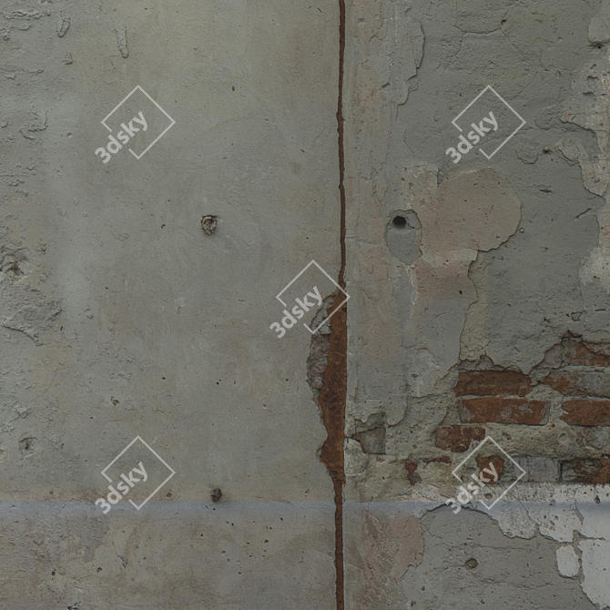 Vintage Plaster Wall Texture 3D model image 4