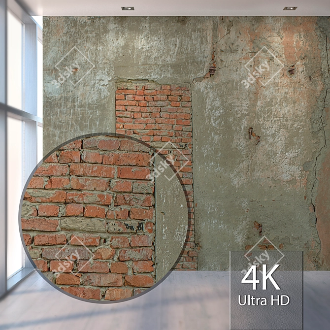 Seamless Old Wall Texture 3D model image 1