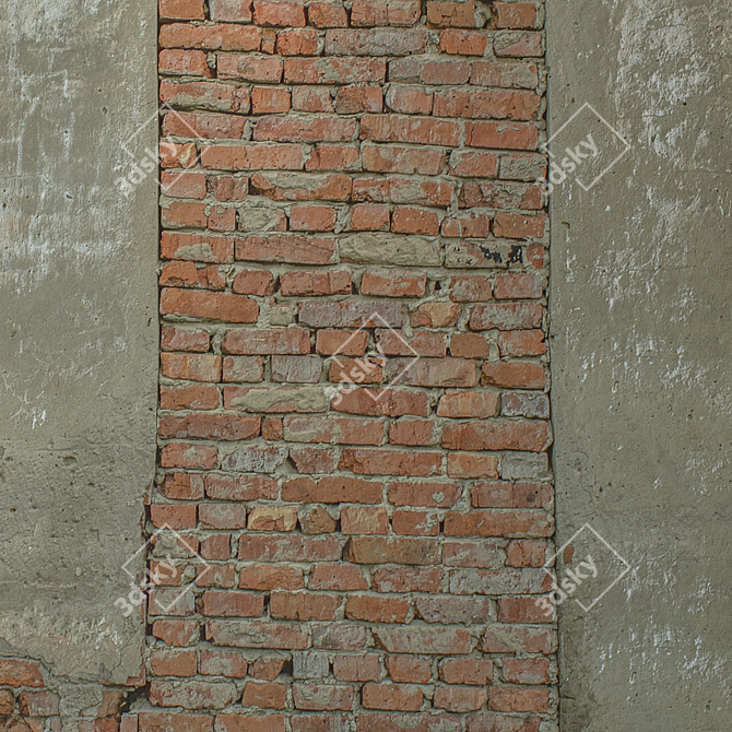 Seamless Old Wall Texture 3D model image 4