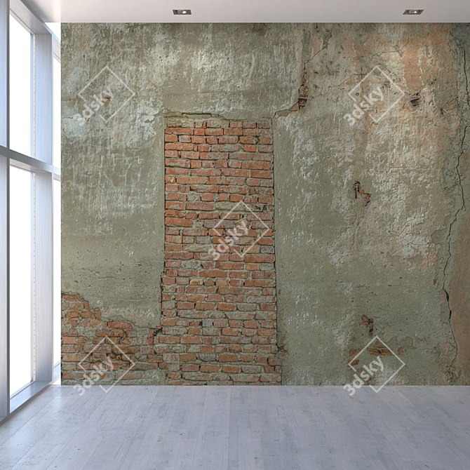 Seamless Old Wall Texture 3D model image 5