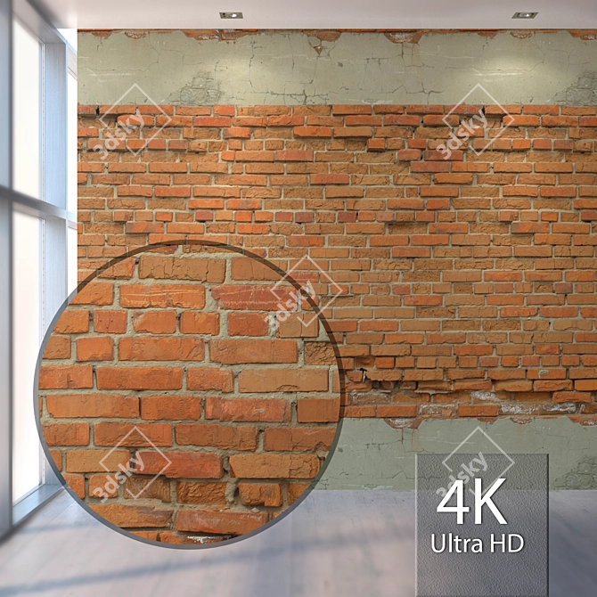 Seamless Brick Wall Texture Kit 3D model image 1