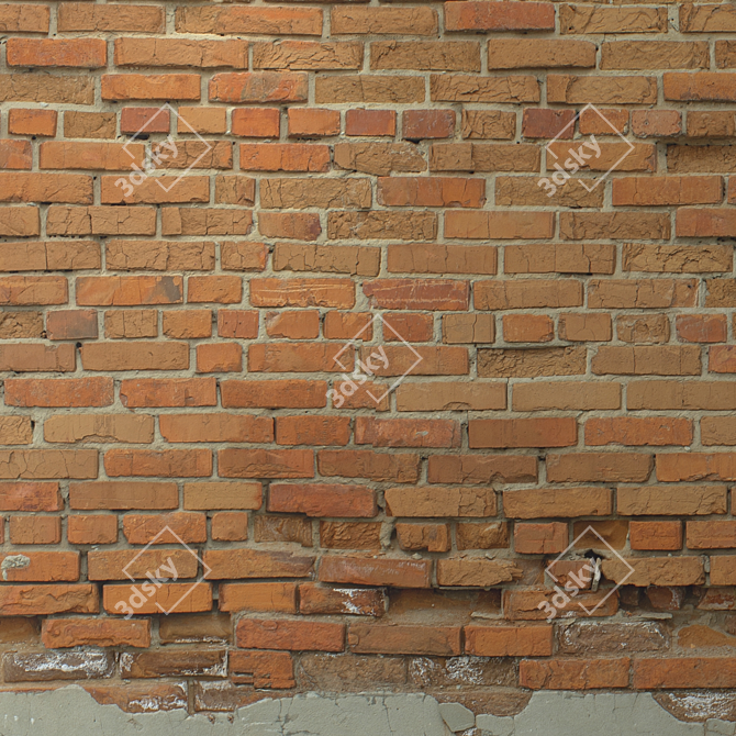 Seamless Brick Wall Texture Kit 3D model image 4