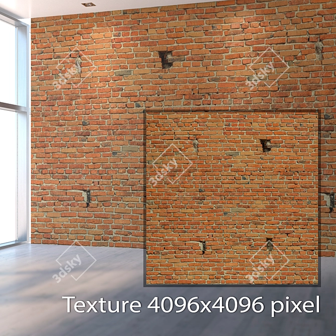Seamless Brick Wall Texture - High Resolution & Detail 3D model image 2