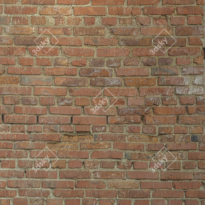 Seamless Brick Texture Set 3D model image 4