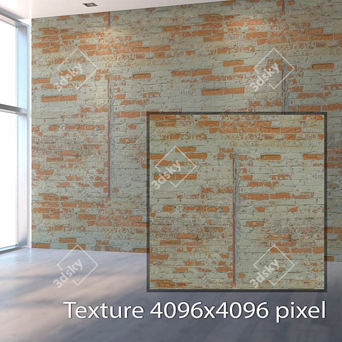 Seamless High-Resolution Brick Texture 3D model image 2