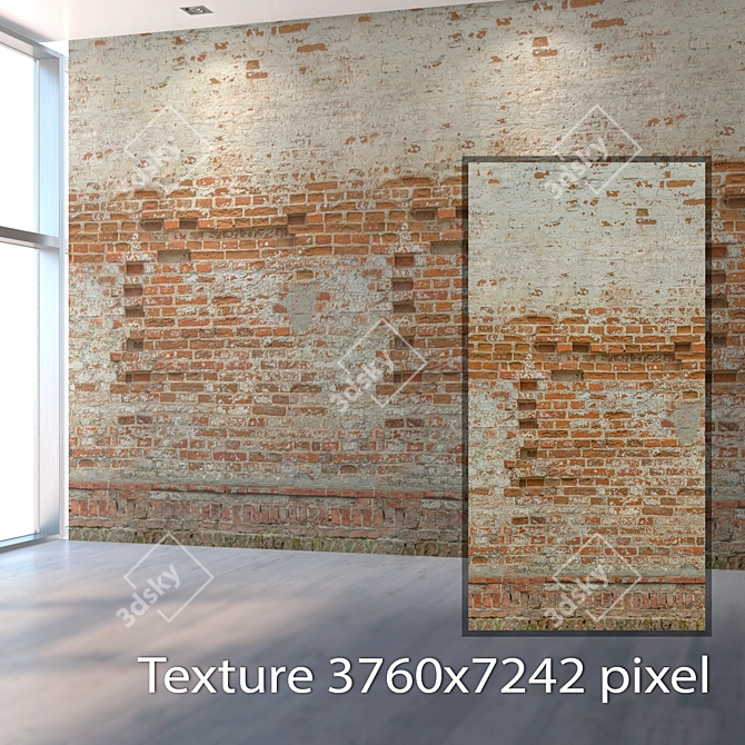 Authentic Old Brick Texture 3D model image 2