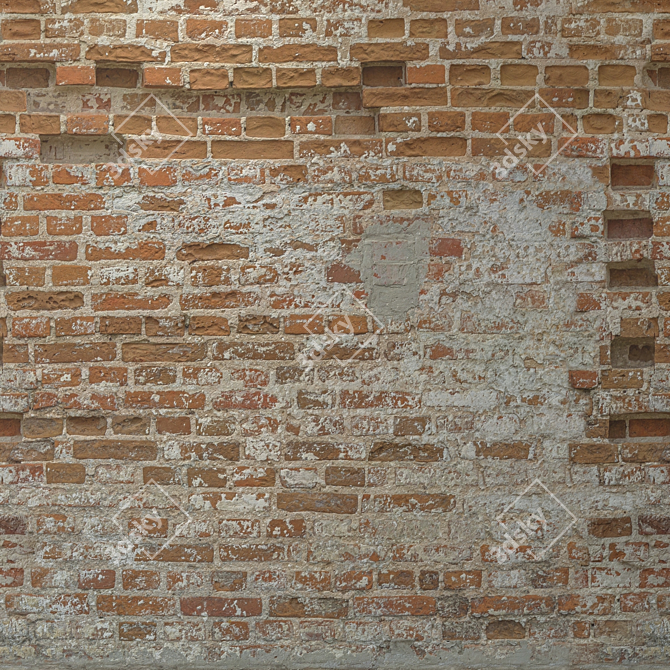 Authentic Old Brick Texture 3D model image 4