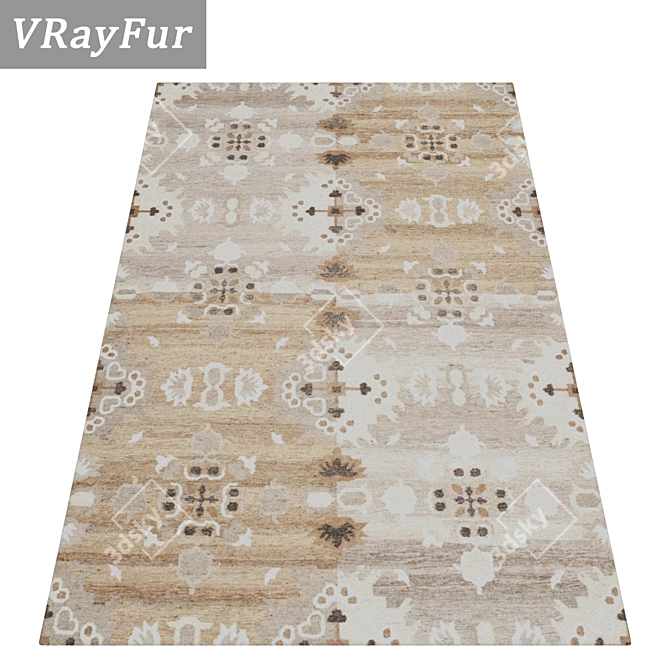 Luxury Rug Set with High-Quality Textures 3D model image 2