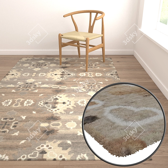 Luxury Rug Set with High-Quality Textures 3D model image 5