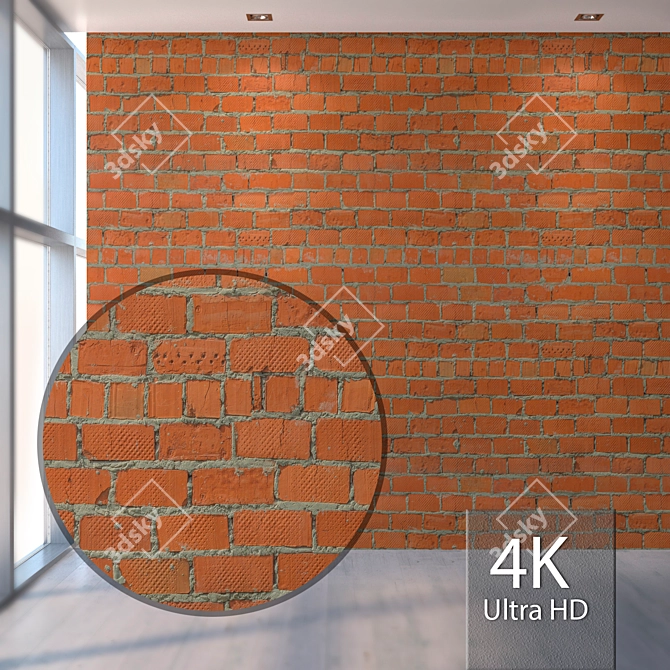 Seamless Brick Texture: High Resolution & Detail 3D model image 1