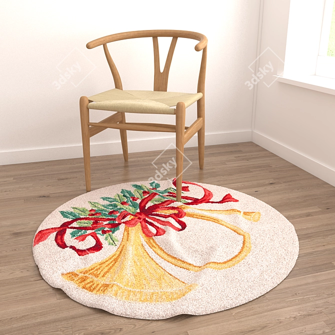 Round Carpet Set: Versatile and Detailed 3D model image 4
