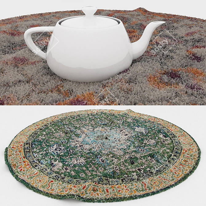 Round Carpets Set: Versatile and Stunning 3D Rug Collection 3D model image 3