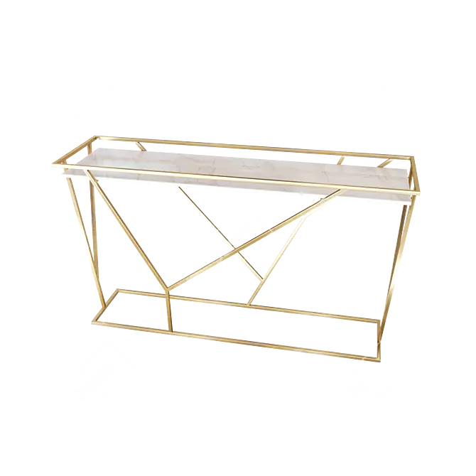 Title: OM Brass Console Table - Elegant Art Deco Design 3D model image 1