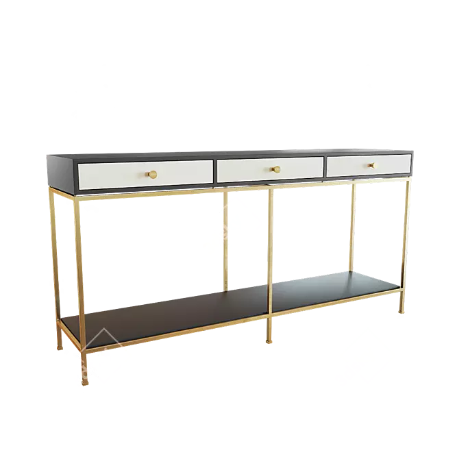 Sleek Brass Console | Any-Home G009 3D model image 1