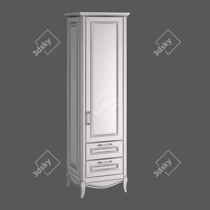 Vintage-inspired Single-Door Display Cabinet 3D model image 1