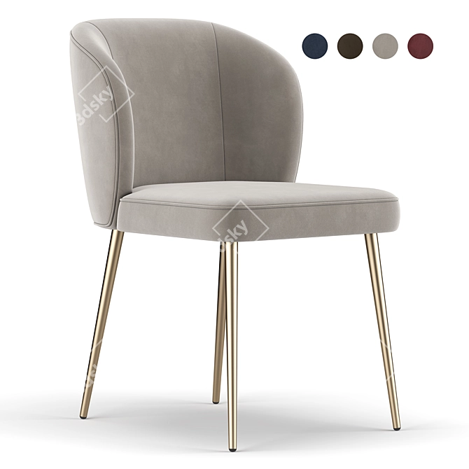 Elegant Fallon Dining Chair 3D model image 1