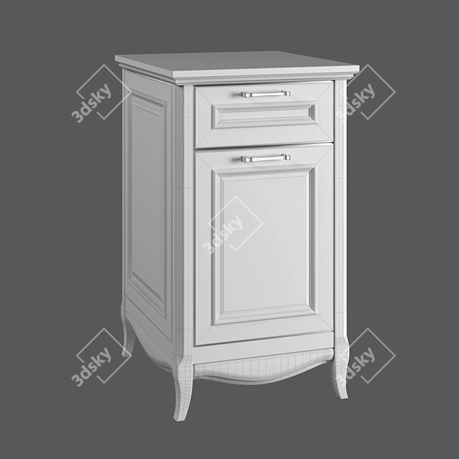 Vintage-inspired Cabinet with Marble Top 3D model image 5