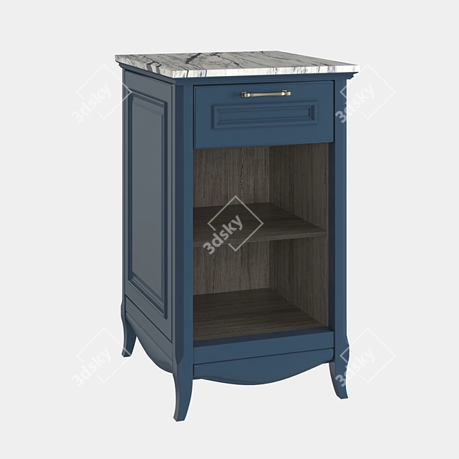 Vintage-style Cabinet: Madlen with Open Shelves (Color: Ruta, Estella) 3D model image 1