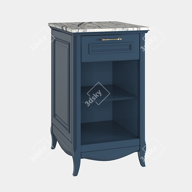 Vintage-style Cabinet: Madlen with Open Shelves (Color: Ruta, Estella) 3D model image 2