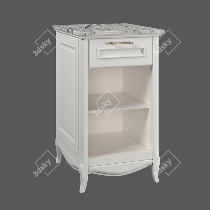 Vintage-style Cabinet: Madlen with Open Shelves (Color: Ruta, Estella) 3D model image 3