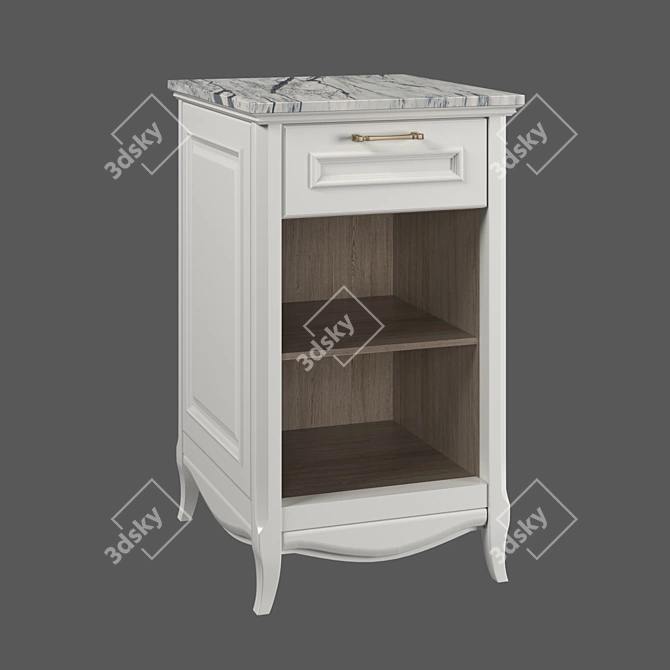 Vintage-style Cabinet: Madlen with Open Shelves (Color: Ruta, Estella) 3D model image 4