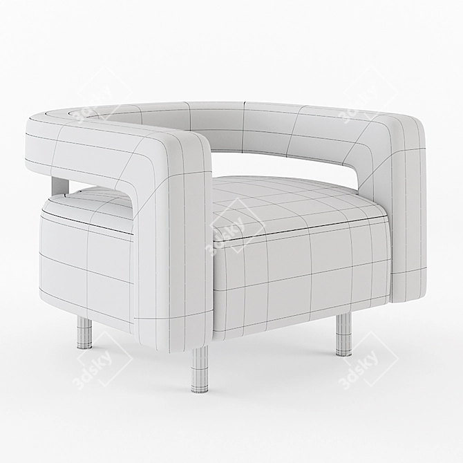 Elegant Modena Armchair: Mondo Collection 3D model image 4